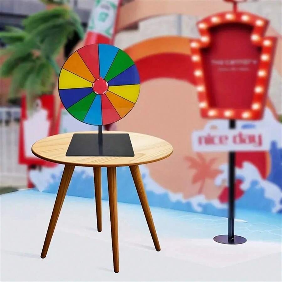 Erasable Spinning Game Prize Wheel Tabletop Lucky Draw Turntable For Teaching Events Interactive Activities - Multicolor - View 1