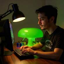 Funky LED Mushroom Lamp Green Cute Night Light Remote Controlled And Dimmable Retro Living Room Decor Relaxing Ambience And Mood Lighting Auto Timer Living Room Home Decor Lighting - Green - View 4