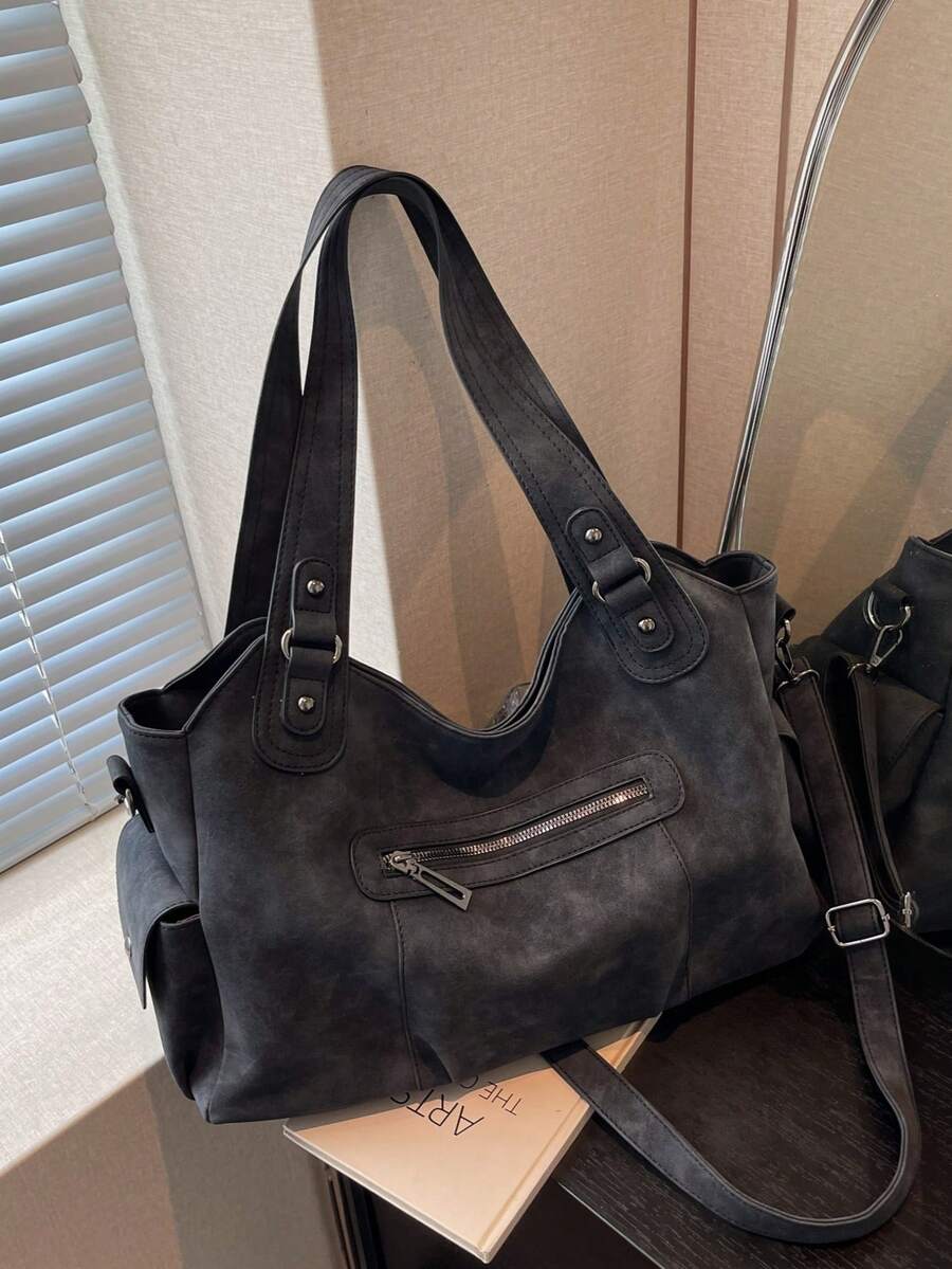 Retro Minimalist Large Capacity Fashion Student/Work Commute Tote Bag
