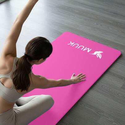 MUUK FITNESS Tapete de Yoga Foamy Antideslizante 150 x 59 cm | Esterilla Ligera de 8 mm con Correa de Transporte| Almohadilla para Rodillas y Codos | Material EVA Resistente, Ligero y Cómodo | Ideal para Ejercicio en Casa, Gimnasio, Parque, Viajes, Meditación y Estiramientos