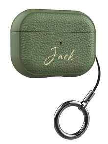 [Customized]Personalized Custom Luxury Name Letter Customized Cover Compatible With 1 2 3 4 Pro 2 Pro 3 Lychee Pattern TPU Earphone Case