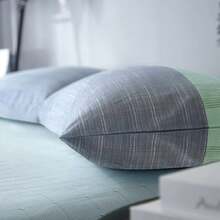 Tan Gingham Grid Duvet Cover Queen 3 Pieces Beige Plaid Duvet Cover 100% Washed Cotton Boho Plaid Comforter Cover With 2 Pillowcases Farmhouse Checkered Gingham Bedding Set Queen,  & Retro Style - A7#藍綠拼布 - 查看 9