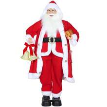 Papai Noel de pé HOMCOM de 1,15 m com presente e sino de Natal para uso interno, vermelho