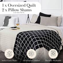 Full/Queen Quilt Bedding Set, Microfiber Quilts Queen Size, Coverlet, Stain & Pet Hair Resistant Bedding, Full Size Bedspread With 2 Pillow Shams, Bone, 2025 - 26 - 骨環針法 - 查看 2