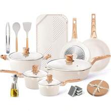 Set di pentole per piastra beige