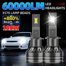 2个路顺H1 H7 H11 9005/HB3 9006/HB4 H4 LED汽车大灯灯泡，60000流明，180瓦，6000K色温，集成外置驱动器，高功率3570CSP高亮芯片，支持CANBUS总线，无故障，亮度提升880%，安装简便，即插即用 - 深灰色 - 查看 11