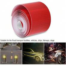 Keenso Cinta Reflectante, Cinta Reflectante de Advertencia para Exteriores de 5 X, Cinta Reflectora para Bicicletas de Remolque (Rojo) - 1 - Ver 3