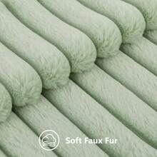 1pc 2pcs 4pcs Faux Fur Cozy Soft Striped Decorative Throw Pillow Covers,Velvet Pillowcase Cushion Case For Sofa Couch - Mint Green - View 4