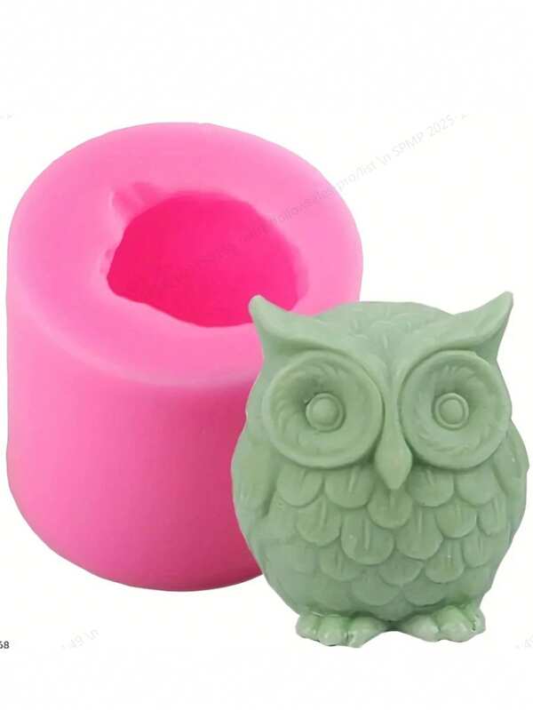 Molde de silicona en forma de búho 3D, con tema animal y forma irregular, para decorar pasteles de fondant, chocolate y manualidades de yeso para aromaterapia