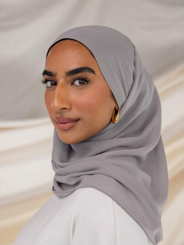 1pc Women's Solid Color Hijab, Basic Women's Abaya, Classic Solid Color Headscarf, Head Wrap