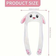 1顶可爱卡通兔耳朵涤纶针织帽，冬季款 - 彩色 - 查看 3