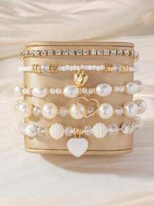 Beaded Bracelets, Fashion Multilayer Wrist Bracelet Set For Women - Nhiều màu - Xem 4