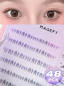 MAGEFY 5/10/12 paia di ciglia naturali, sensibili all'aria, ciglia corte, ciglia finte dall'aspetto naturale, 48 pezzi di ciglia inferiori opzionali, ciglia sfilacciate, ciglia finte da 11 mm, ciglia piccole, radici trasparenti, ciglia dall'energia spirituale, sincronizzate per l'acquisto e l'uso