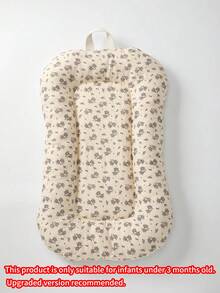 Cuna para bebé recién nacido, cuna para bebé, casa para niños, nido de bebé con estampado de hojas de otoño | Moisés portátil para dormir junto al bebé con asas de transporte | Artículo esencial para la guardería lavable a máquina para recién nacidos de 0 a 3 meses