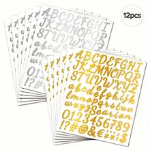 1008pcs Self-Adhesive Shiny Gold & Silver Alphabet Stickers, Letter & Number Stickers, Mailbox, Notebook, Window, Door, Business, Address Number Sign Stickers, 6pcs Gold & 6pcs Silver Stickers, Birthday Decorations