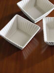 Juego de cuencos de porcelana blanca con formas diferentes de porcelana de 3 piezas c/u - Rayas - Ver 4