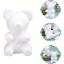 1/2个白色泡沫熊模具，可用于制作泡沫玫瑰DIY熊、婚礼花卉、婚礼派对装饰、餐桌装饰品、派对礼物装饰品、圣诞装饰品、DIY圣诞礼物。 - 彩色 - 查看 1