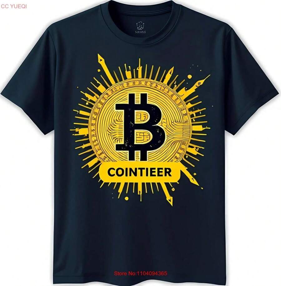 Dark Sun Graphic T-Shirt With 'COINITEER' In Yellow - màu đen - Xem 1