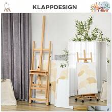 Vinsetto Easel, Artist Easel, Adjustable Height, 4 Wheels, Natural + Black On Site - 1 - View 7