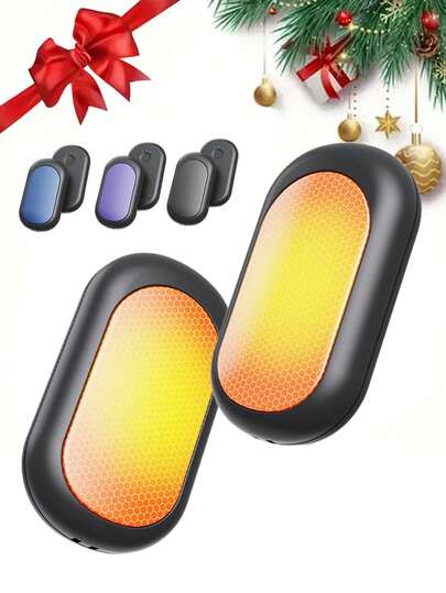 2pcs 2000mAh*2 Rechargeable Hand Warmers Reusable Portable Pocket Warmer Heater For Men & Women Long-Lasting Durability For Outdoor Essential Winter Accessory Gifts For Christmas Halloween