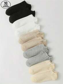 1 Pair/ 10 Pairs, Autumn And Winter Styles, Random Forest Stripes, Round Ribbed Mouth, Simple, Soft, Comfortable, Breathable, Suitable For Campus And College Wear, Business Travel, Portable, Fashionable And Personalized Socks, Essential For Girls And Boys, Campus Parties, Daily Home And Leisure Wear, Soft And Comfortable For Women And Men, Couple Socks - Multicolor - View 9