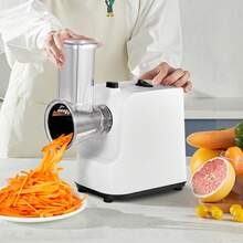 Electric Cheese Grater Salad Maker 200W Salad Shooter Electric Vegetable Slicer Shredder Chopper For Fruits With 5 Attachments Stainless Steel Food Cutter For Vegetables And Cheeses - US A Type Plug(110-127V) - View 9