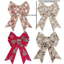 Lazos navideños, adorno para árbol/muñeco de nieve/Papá Noel, lindo adorno colgante decorativo. - Blanco - Ver 7