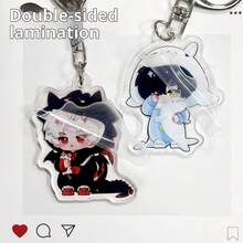 1 قطعة قلادة علاقة مفاتيح من الأكريليك، شخصية كرتونية جذابة للعلاقات العميقة، هدايا للصديقات والأصدقاء، عيد الميلاد، عيد الفصح، عيد الحب