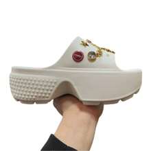 Chinelo Babuche Slide Corfly Plataforma Aberto Pingente Confortável Neutro Casual Ao ar livre Praia Férias Universitário Metal Praia