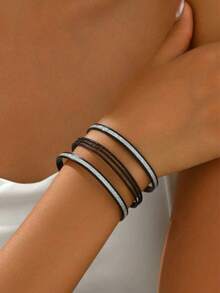 1 Stück Damen zarter, funkelnder, minimalistischer, Cut Out Metall-Armreif, geeignet als Dekoration für Ausgänge