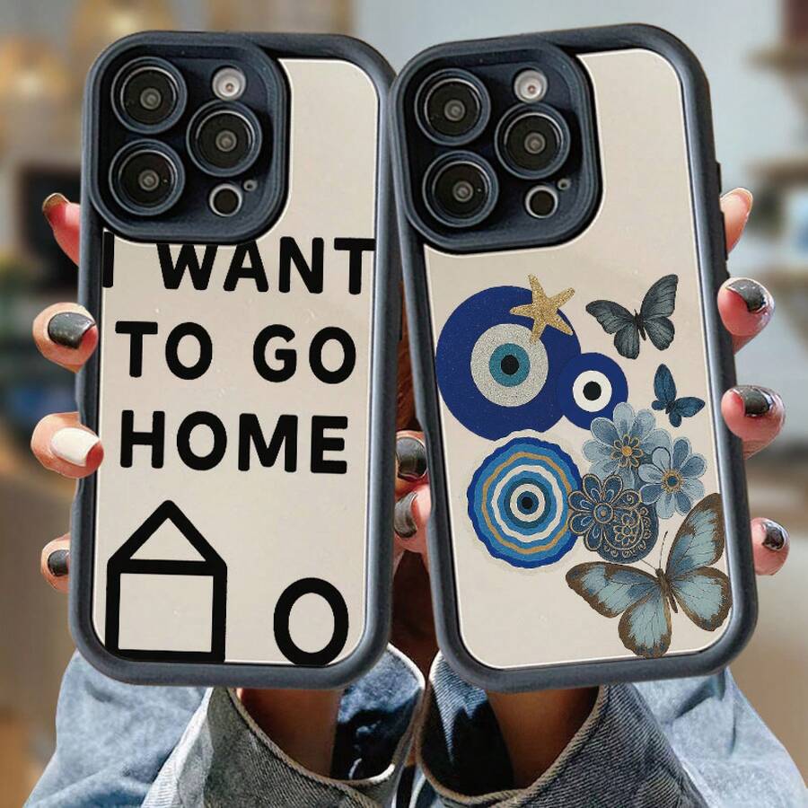 [Teléfono] Quiero ir a casa Casa Ojo Escalera Espejo Teléfono 14 Pro 12 SE 11 17 16e 5 6 Plus 8 XR 15 13 17 16(2020) 4(2022) XS 6S X, Uso diario, Teléfono inteligente, Diseño artístico, Cubierta de teléfono elegante, Durable - Colores mixtos 1 - Ver 1