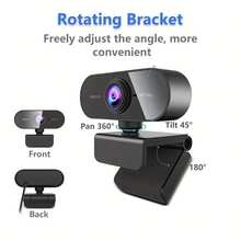 1080p Webcam Streaming Camera, Stand For PC/Laptop/Desktop, Wide Angle Webcam, Plug And Play With Privacy Cover, Webcam For/Work/Security Streaming - 變數值 - 查看 8