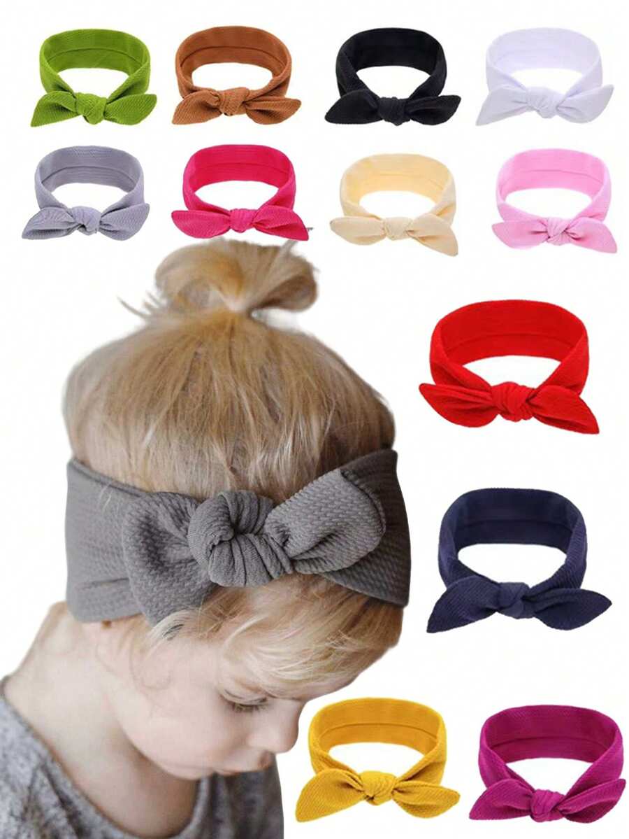Diadema con orejas de conejo de unicolor para niños, diadema con textura de burbuja giratoria para bebés, accesorios de diadema de unicolor al por mayor