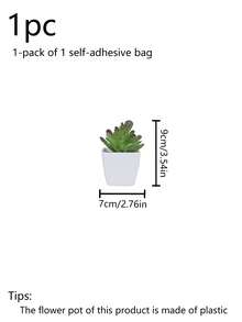 1pc/6pcs Artificial Mini Succulent Potted Plants, Suitable For Home Table Centerpiece, Office Bookshelf Windowsill, Wedding Party Decor