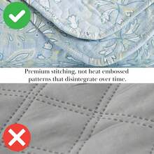 Full/Queen Quilt Bedding Set, Microfiber Quilts Queen Size, Coverlet, Stain & Pet Hair Resistant Bedding, Full Size Bedspread With 2 Pillow Shams, Bone, 2025 - 39 - 佩斯利優雅藍 - 查看 4