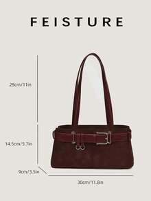 1pc FEISTURE Fashion Women Underarm One Shoulder Bag, Suitable For Daily Outing, Dating, Commuting - Red - View 4