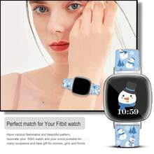 Compatible con la correa del reloj Fitbit Versa 3, Versa 4, Sense, Sense 2, correa de repuesto de silicona con patrón navideño {color_name:Muñeco de nieve Azul, size_name:Para Versa4/Versa3/Sense2/Sense - Muñeco de nieve azul - Ver 6