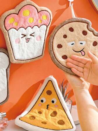 4 Peças Toalha de Cozinha Absorvente Super Cartoon Nórdica para Pendurar, Toalha de Cozimento com Padrão Cartoon, Mistura de Poliéster Grossa e Macia, Toalha de Decoração de Cozinha e Banheiro Sem Fiapos, Toalha de Banho, Toalha de Limpeza Portátil, Toalha Reutilizável, Muito Adequada para Banheiro, Cozinha e Banheiro