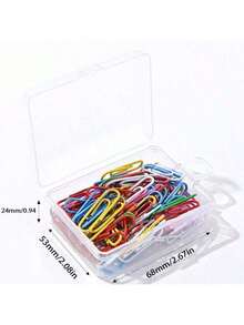 50 PCS Colored Paper Clips - 28mm Multicolor Metal Document Clamps With Storage Box, Bright Office School Stationery Supplies Document Classification, Organization And Back To School Use - Nhiều màu - Xem 6