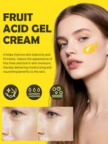 100g Crema facial de ácido glicólico, crema gel, blanqueadora y iluminadora, hidratante y nutritiva, uniforma el tono de la piel, contiene vitamina C, fórmula coreana.