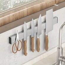 One 304 High-Grade Stainless Steel Wall-Mounted Kitchen Knife Rack, Saving Space And Featuring Strong Magnetism For Easy Attachment Without The Need For Drilling. Ideal For Household Kitchen Utensils And Tools. - 300mm - View 5