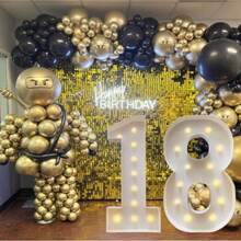 4FT 120cm Marquee Light Up Numbers DIY Frame Giant Marquee Numbers Letter A-Z 0-9, Mosaic Numbers For Balloons, Big Number For Birthday, Anniversary, Wedding Decorations, Party Decor