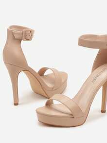 Elegant Platform Heels - Women's Summer Sandals For Evening/Party - Beige - View 6