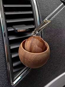 1 Set Handmade Car Diffuser Wooden Beads, Natural Black Walnut Color Car Fragrance Diffuser, Suitable For Car Air Vent, Car Fragrance Essential Oil Diffuser, No Fragrance Included - Multicolor - View 3
