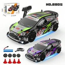 1套1:24比例遥控漂移赛车礼盒（AE86/GTR/Mustang/BMW/Tesla），包含备用轮胎、护栏、电池、螺丝刀、充电器、说明书，逼真车模，高速遥控玩具，儿童生日礼物 - 1:24遙控車 - 查看 17