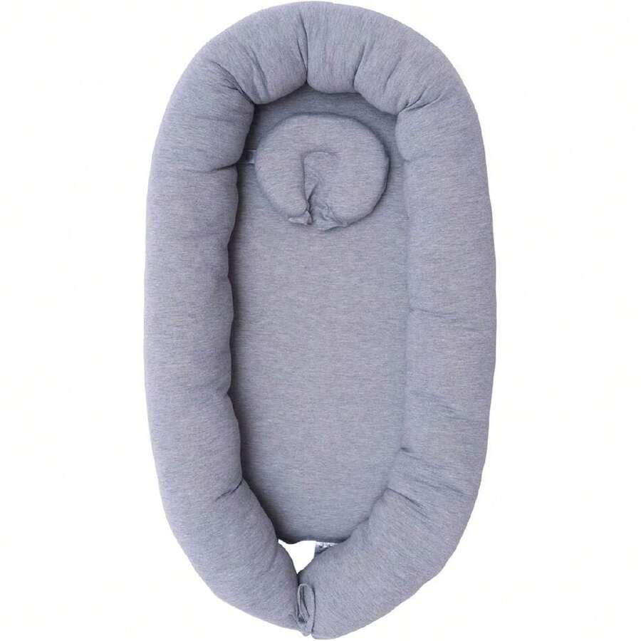 Nido Colecho 3 en 1 para Bebé Cama Portátil con Colchón de Espuma Desmontable Almohada Mollera Funda Algodón Jersey Girs jaspe Uso en Cuna Carriola Bambineto,26911097 - Blanco y Negro - Ver 1