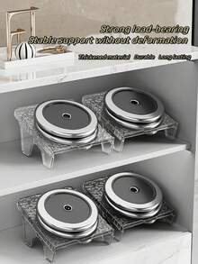 1pc Double Layer Shoe Rack, PET Wavy Pattern Shoe Organizer, Space Saving Shoe Storage Solution - Multicolor - View 4