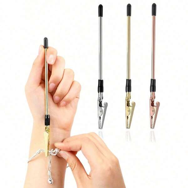 1 Piece Bracelet Auxiliary Tool, Bracelet Wearing Auxiliary Tool, Accessory Auxiliary Tool, Bracelet Fastening Auxiliary Crocodile Clip, Suitable For Women's Jewelry Tools, Fastening And Hooking Equipment For Jewelry Bracelet Necklaces