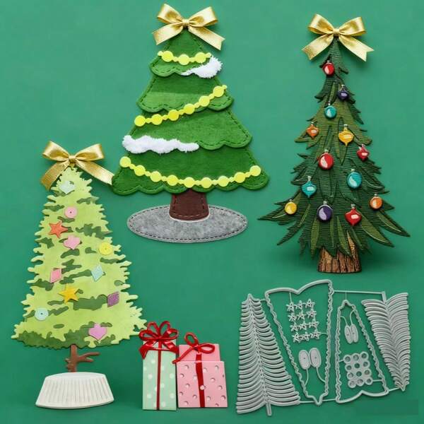 1PC Christmas Tree Metal Cutting Dies, New Arrival Die Cuts, Embossing Stencils For DIY Crafting Scrapbooking Supplies, Template Mould, Photo Album Decorative Paper Die Cuts For Card Making, DIY Craft Decoration