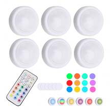 1 Set Of 13 Color Modes LED Night Light, Minimalist White Round Control Lamp, Suitable For Home - Multicolor - View 10